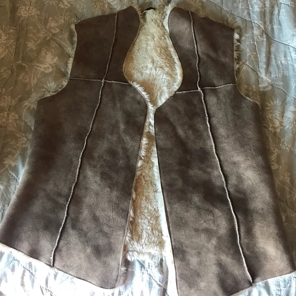 Fur leather vest